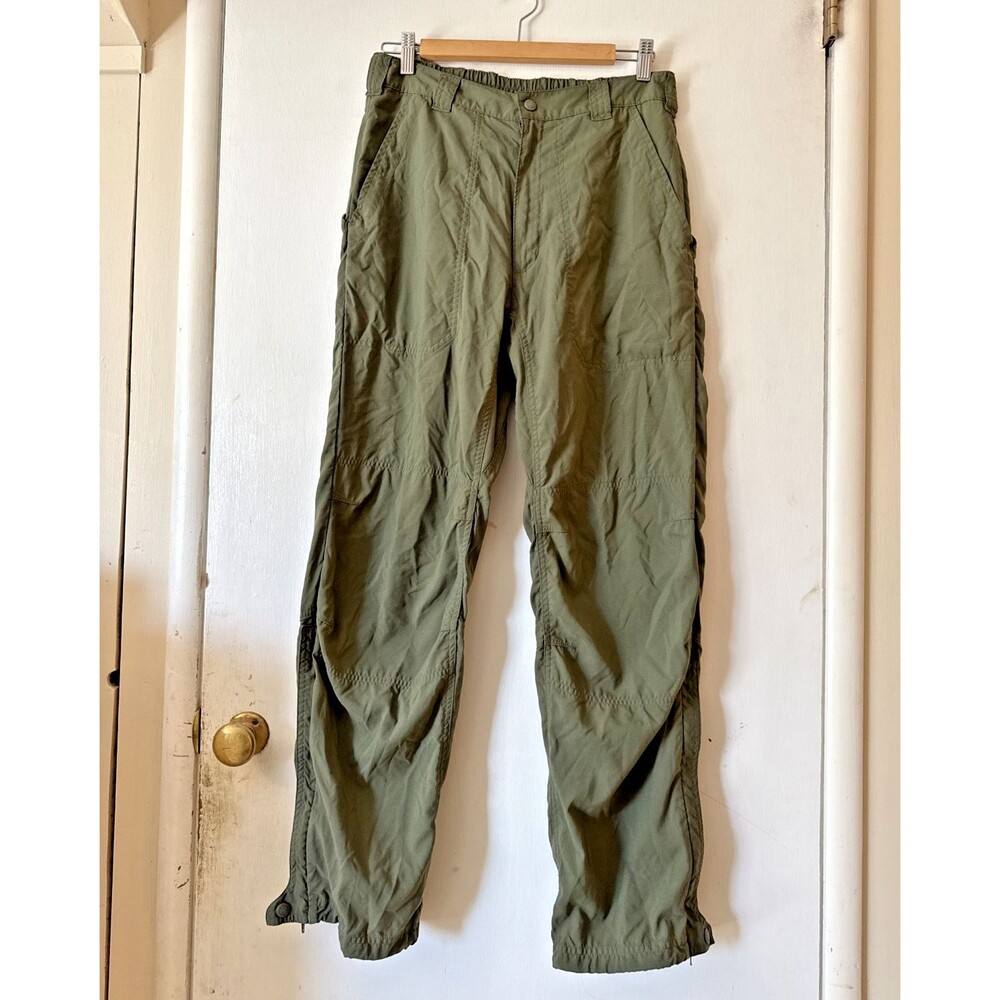LL Bean Nylon Ankle Zip Hiking Lightweight Cargo Pants Army Green Men's 32Wx30L